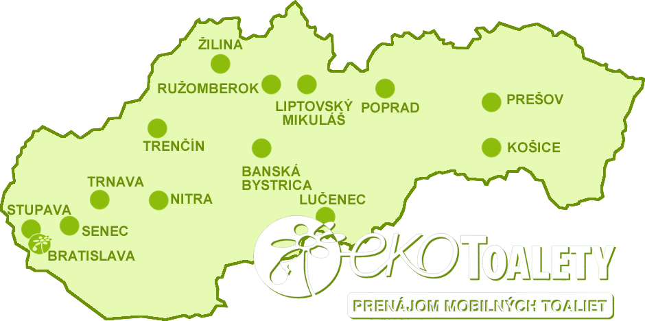 EKOTOALETY - pokrytie - služieb - Slovensko